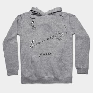 Pisces Zodiac Wildflower Constellation Hoodie